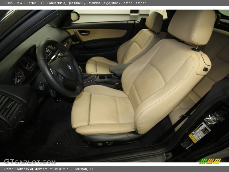 Jet Black / Savanna Beige/Black Boston Leather 2009 BMW 1 Series 135i Convertible