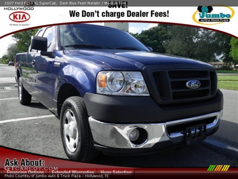 Dark Blue Pearl Metallic / Medium Flint 2007 Ford F150 XL SuperCab