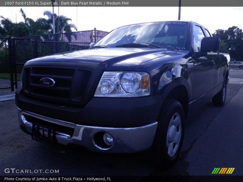 Dark Blue Pearl Metallic / Medium Flint 2007 Ford F150 XL SuperCab
