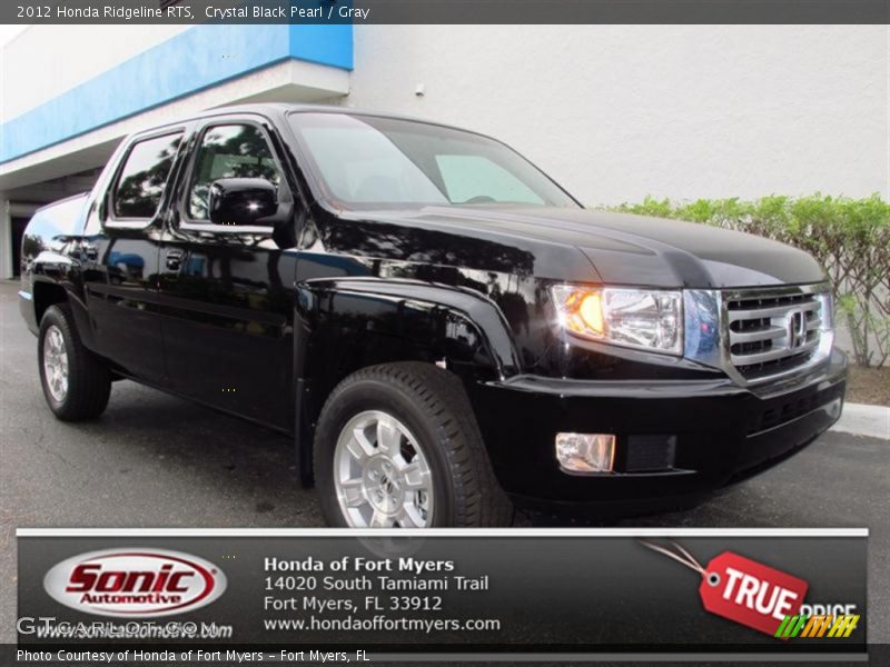 Crystal Black Pearl / Gray 2012 Honda Ridgeline RTS
