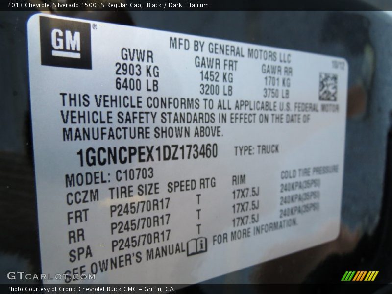 Black / Dark Titanium 2013 Chevrolet Silverado 1500 LS Regular Cab
