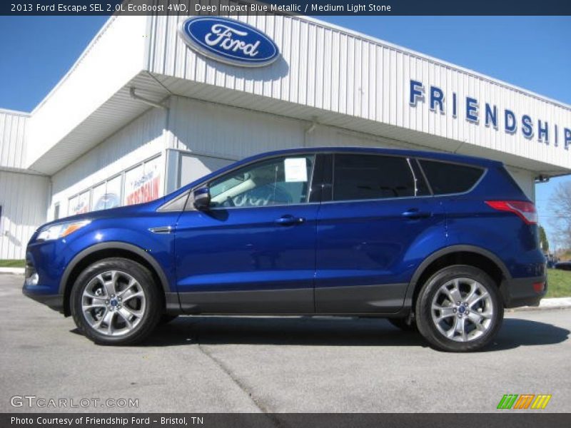 Deep Impact Blue Metallic / Medium Light Stone 2013 Ford Escape SEL 2.0L EcoBoost 4WD