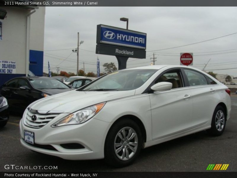 Shimmering White / Camel 2011 Hyundai Sonata GLS