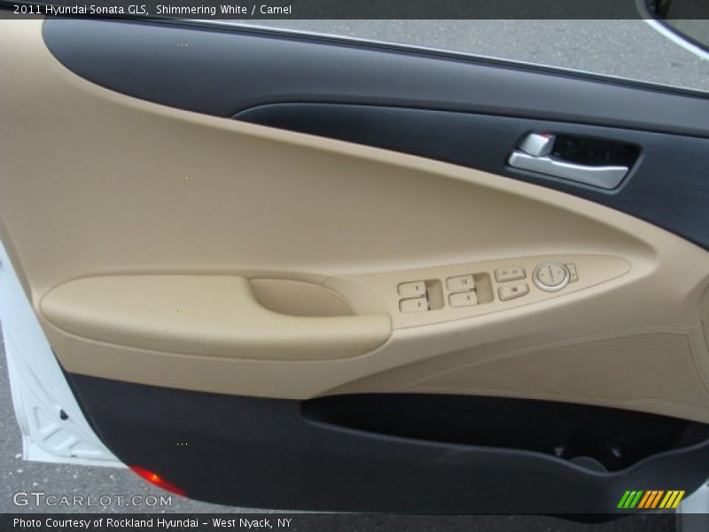 Shimmering White / Camel 2011 Hyundai Sonata GLS