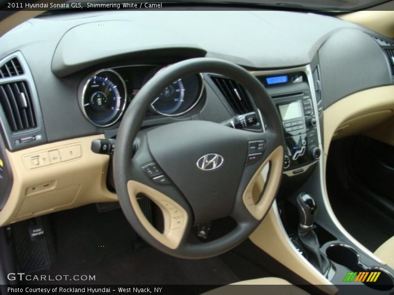 Shimmering White / Camel 2011 Hyundai Sonata GLS