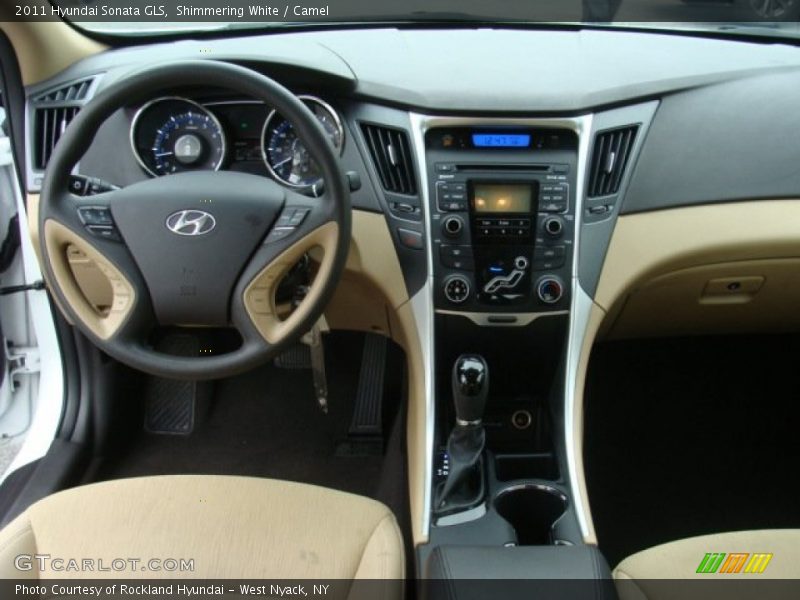 Shimmering White / Camel 2011 Hyundai Sonata GLS