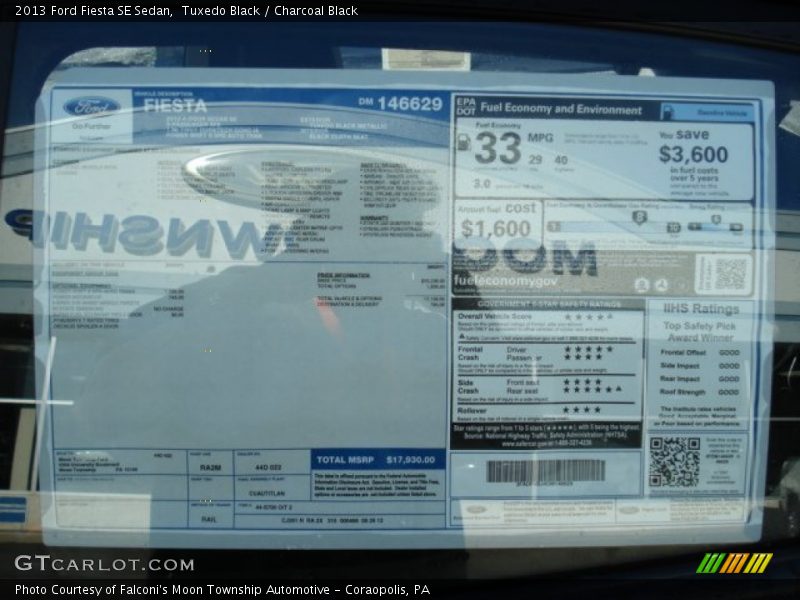 Tuxedo Black / Charcoal Black 2013 Ford Fiesta SE Sedan