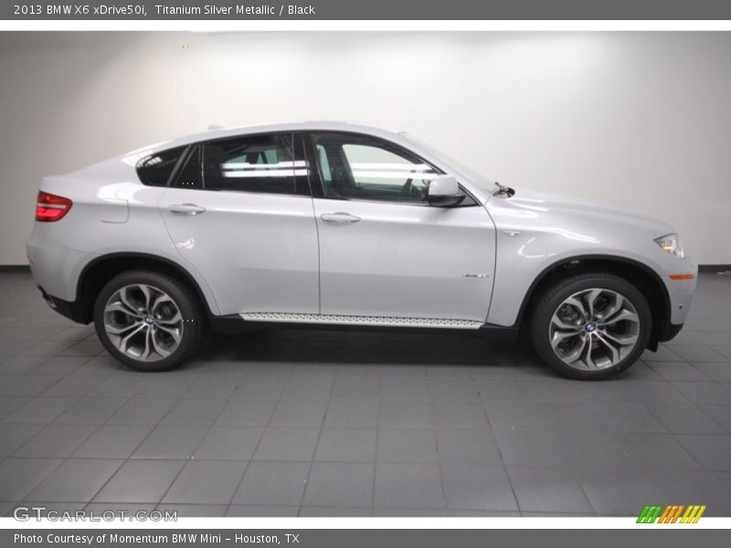 Titanium Silver Metallic / Black 2013 BMW X6 xDrive50i