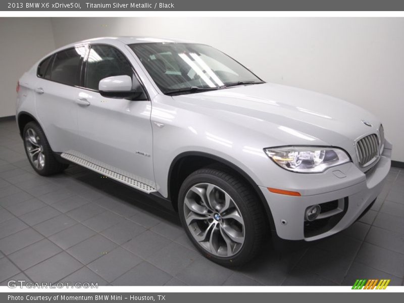 Titanium Silver Metallic / Black 2013 BMW X6 xDrive50i