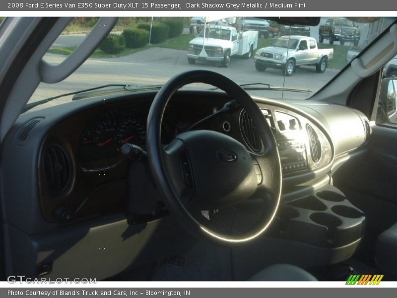 Dark Shadow Grey Metallic / Medium Flint 2008 Ford E Series Van E350 Super Duty XLT 15 Passenger