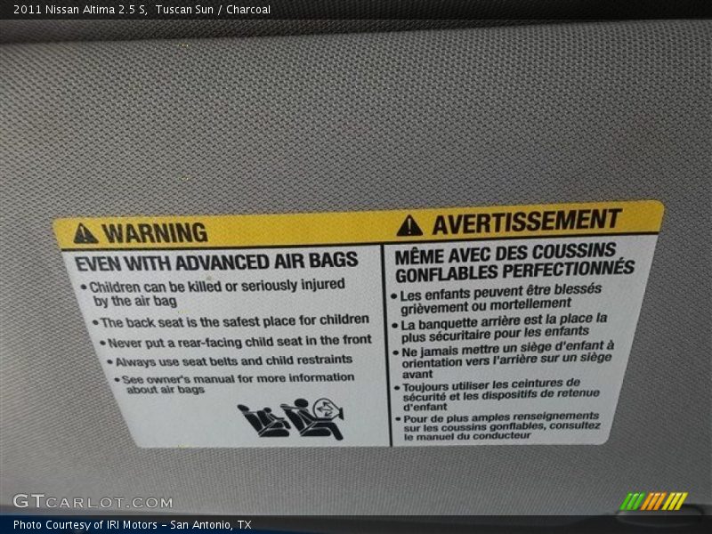 Tuscan Sun / Charcoal 2011 Nissan Altima 2.5 S