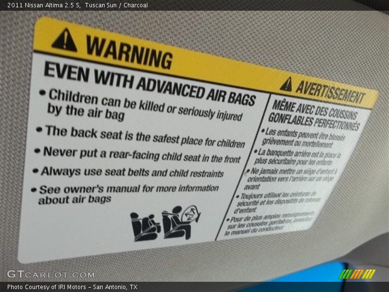 Tuscan Sun / Charcoal 2011 Nissan Altima 2.5 S