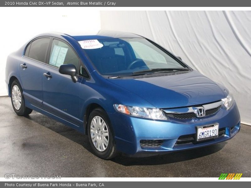 Atomic Blue Metallic / Gray 2010 Honda Civic DX-VP Sedan