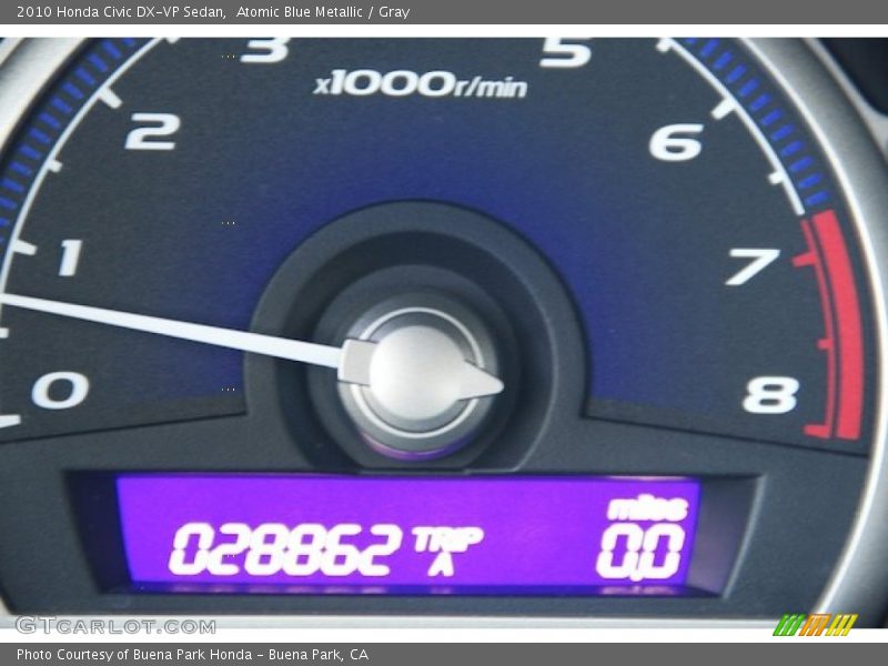 Atomic Blue Metallic / Gray 2010 Honda Civic DX-VP Sedan