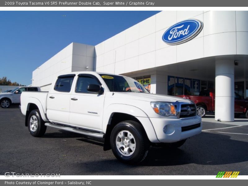 Super White / Graphite Gray 2009 Toyota Tacoma V6 SR5 PreRunner Double Cab