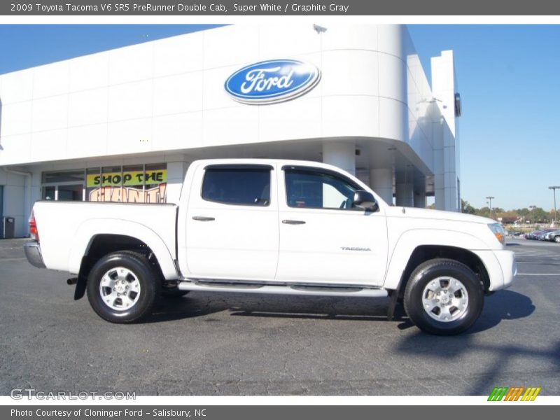 Super White / Graphite Gray 2009 Toyota Tacoma V6 SR5 PreRunner Double Cab