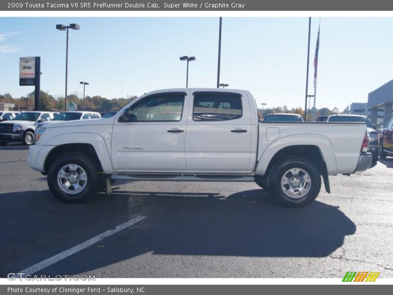 Super White / Graphite Gray 2009 Toyota Tacoma V6 SR5 PreRunner Double Cab