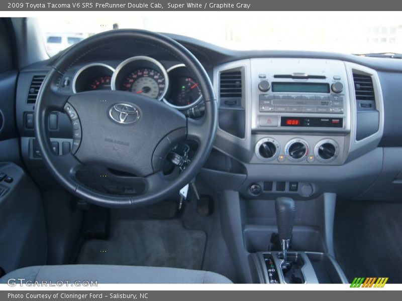 Super White / Graphite Gray 2009 Toyota Tacoma V6 SR5 PreRunner Double Cab