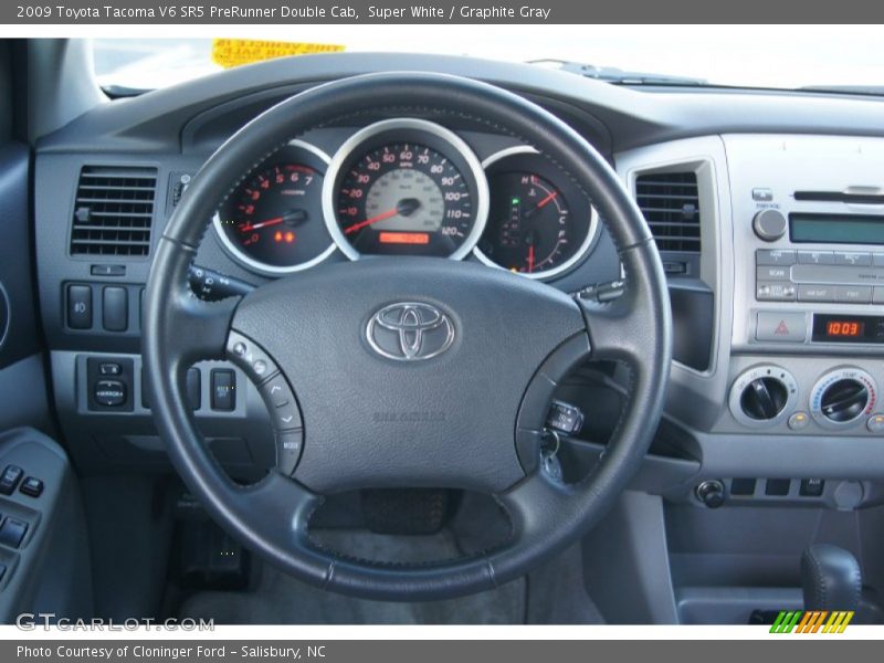 Super White / Graphite Gray 2009 Toyota Tacoma V6 SR5 PreRunner Double Cab