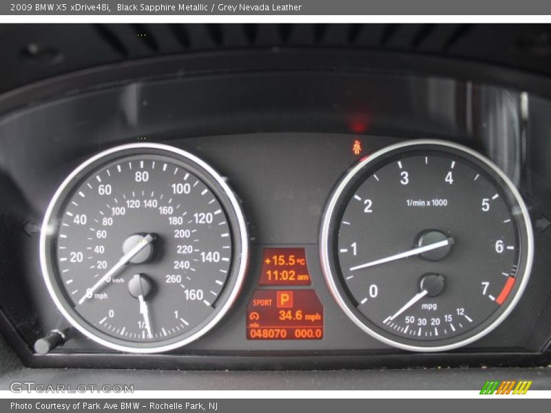 Black Sapphire Metallic / Grey Nevada Leather 2009 BMW X5 xDrive48i