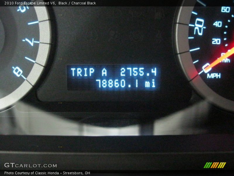 Black / Charcoal Black 2010 Ford Escape Limited V6