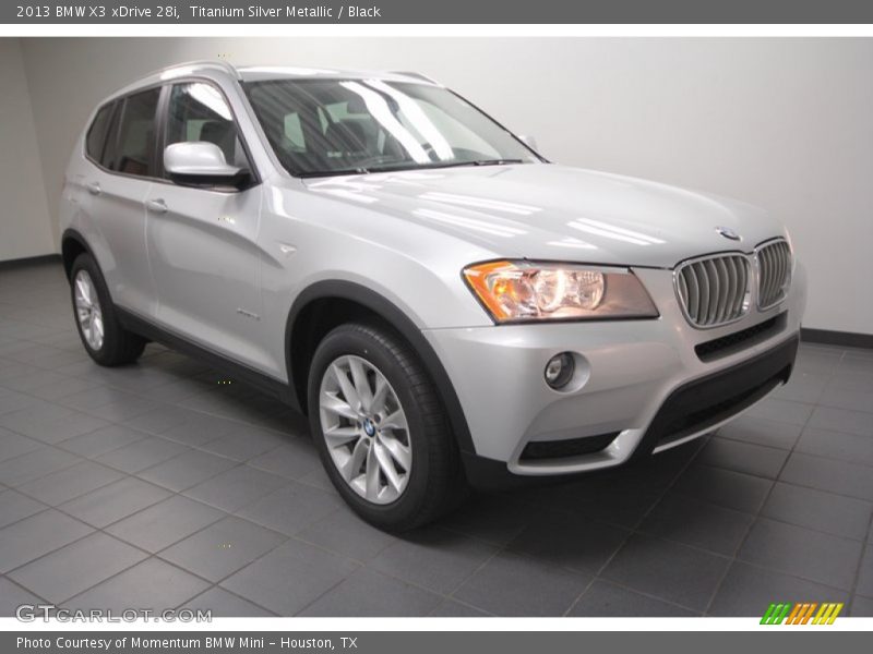 Titanium Silver Metallic / Black 2013 BMW X3 xDrive 28i
