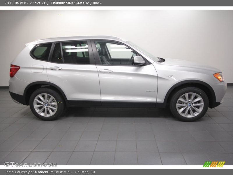 Titanium Silver Metallic / Black 2013 BMW X3 xDrive 28i