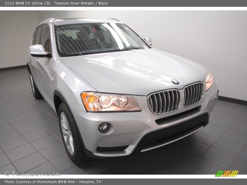 Titanium Silver Metallic / Black 2013 BMW X3 xDrive 28i