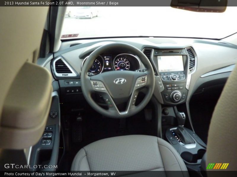 Moonstone Silver / Beige 2013 Hyundai Santa Fe Sport 2.0T AWD