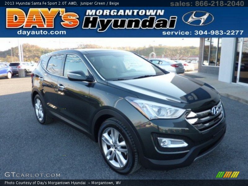 Juniper Green / Beige 2013 Hyundai Santa Fe Sport 2.0T AWD