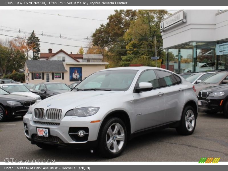 Titanium Silver Metallic / Oyster Nevada Leather 2009 BMW X6 xDrive50i