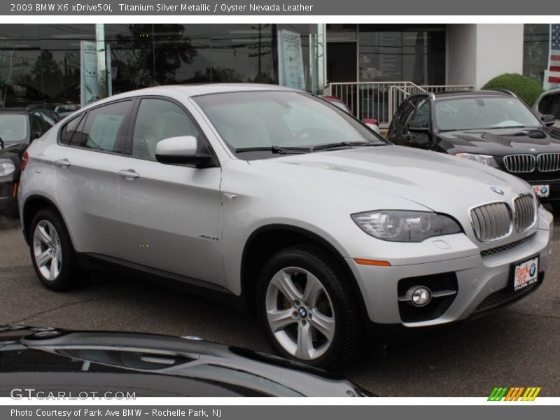 Titanium Silver Metallic / Oyster Nevada Leather 2009 BMW X6 xDrive50i