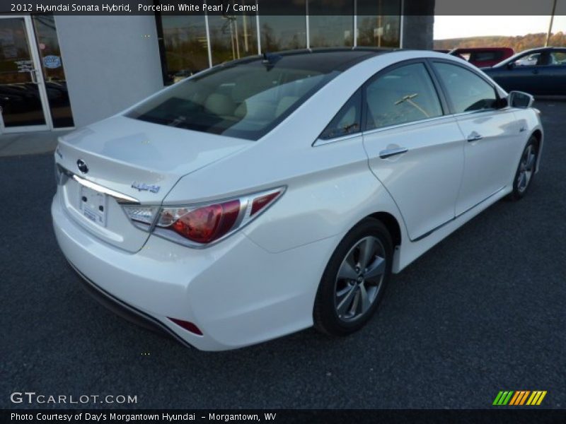 Porcelain White Pearl / Camel 2012 Hyundai Sonata Hybrid