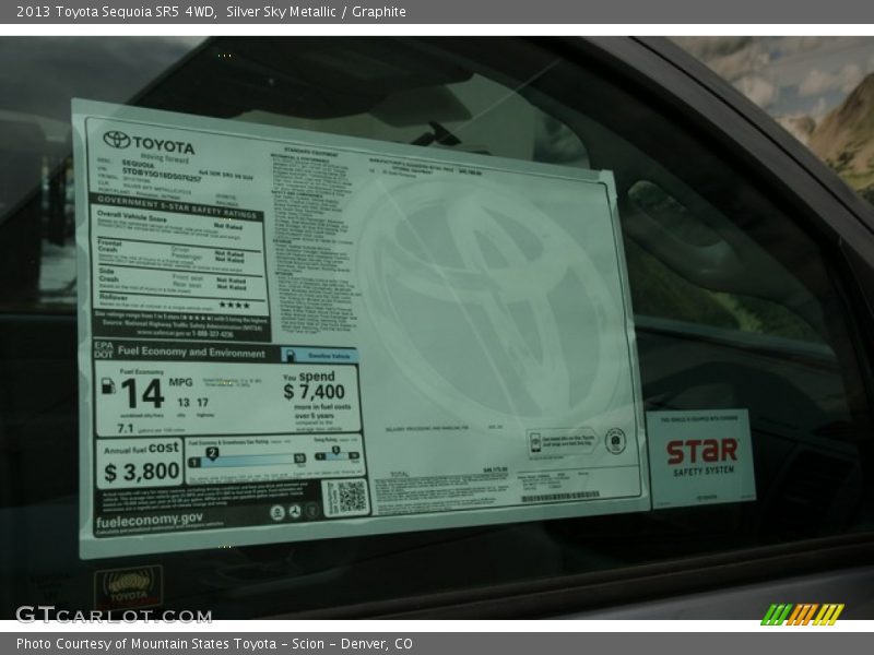 Silver Sky Metallic / Graphite 2013 Toyota Sequoia SR5 4WD