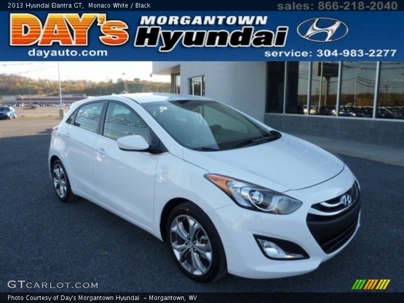 Monaco White / Black 2013 Hyundai Elantra GT