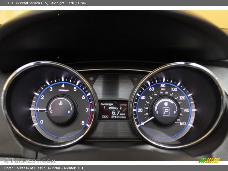 Midnight Black / Gray 2011 Hyundai Sonata GLS
