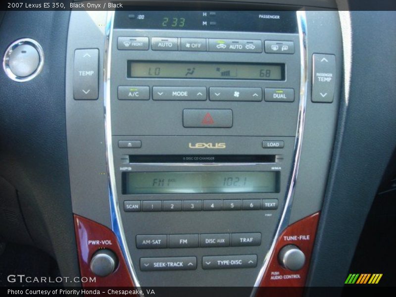 Black Onyx / Black 2007 Lexus ES 350