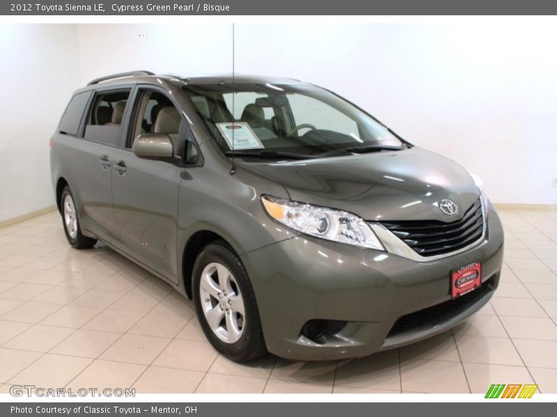 Cypress Green Pearl / Bisque 2012 Toyota Sienna LE