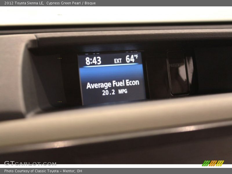 Cypress Green Pearl / Bisque 2012 Toyota Sienna LE