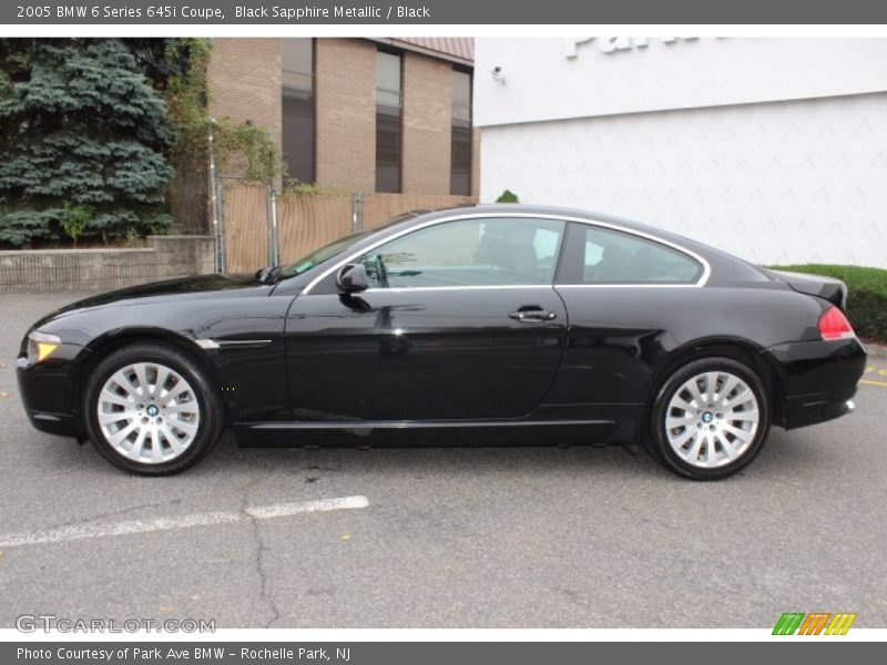 Black Sapphire Metallic / Black 2005 BMW 6 Series 645i Coupe