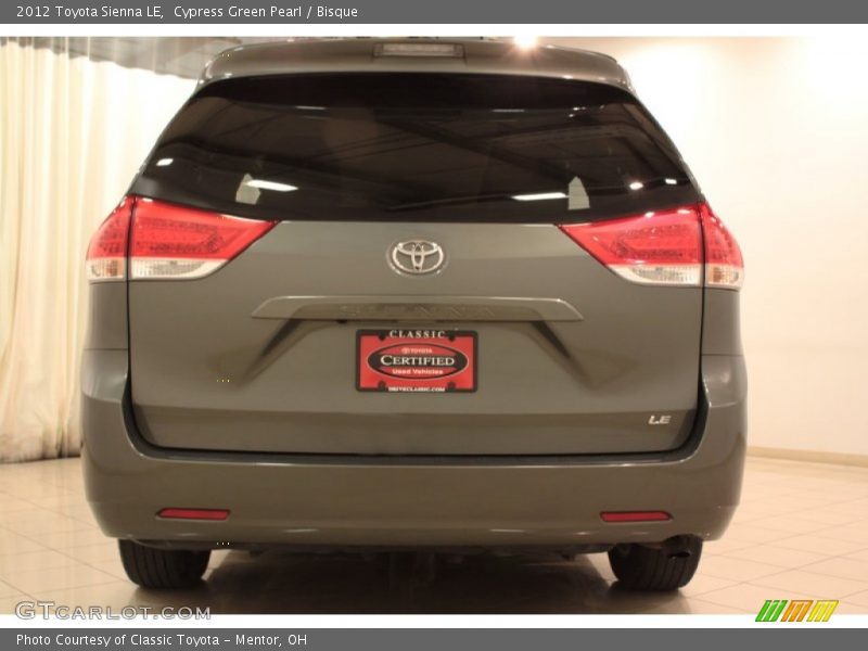 Cypress Green Pearl / Bisque 2012 Toyota Sienna LE