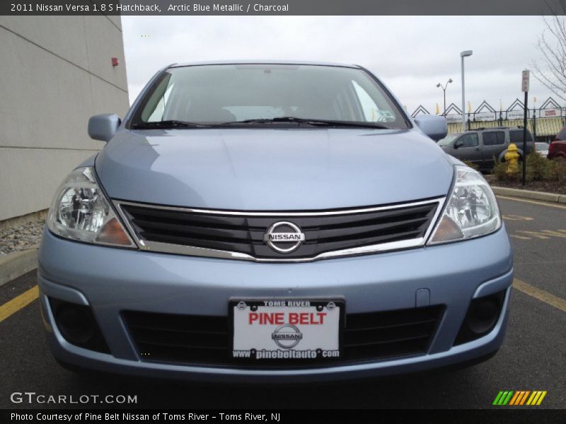Arctic Blue Metallic / Charcoal 2011 Nissan Versa 1.8 S Hatchback