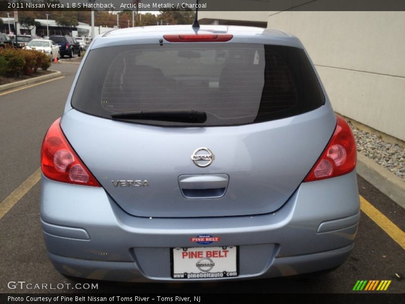 Arctic Blue Metallic / Charcoal 2011 Nissan Versa 1.8 S Hatchback
