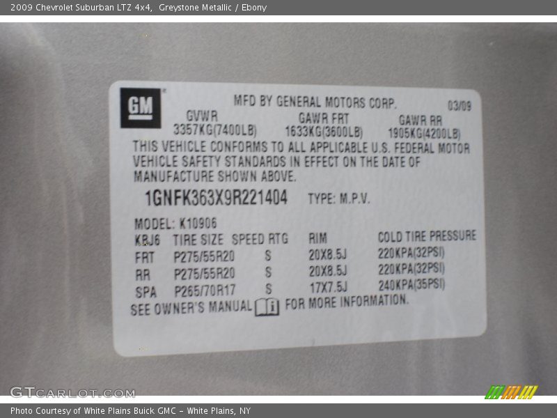 Greystone Metallic / Ebony 2009 Chevrolet Suburban LTZ 4x4