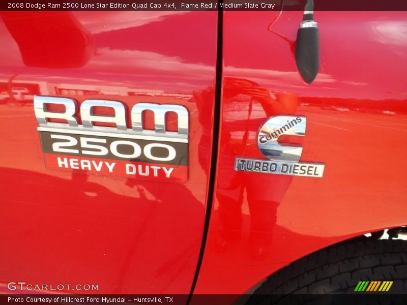 Flame Red / Medium Slate Gray 2008 Dodge Ram 2500 Lone Star Edition Quad Cab 4x4