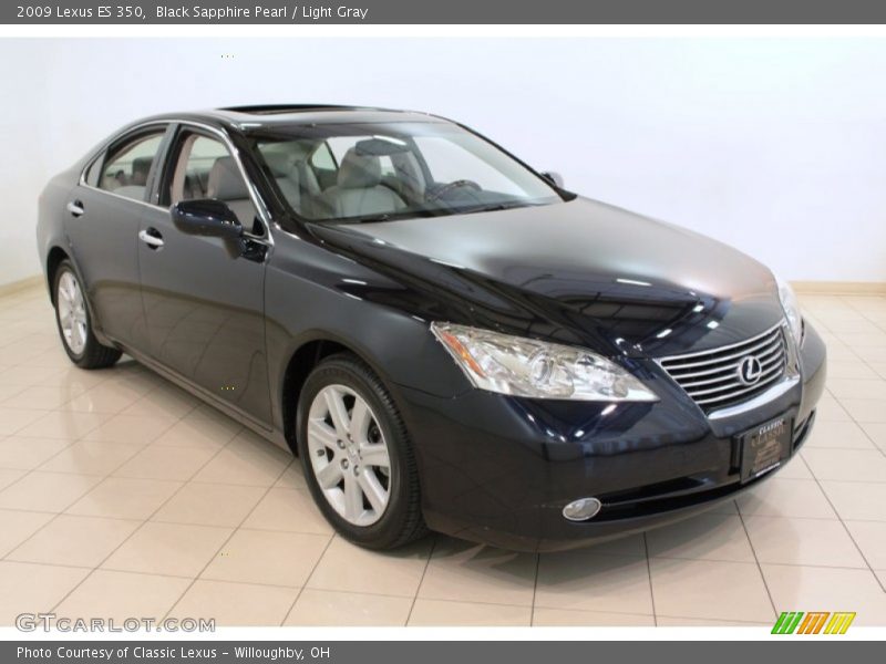 Black Sapphire Pearl / Light Gray 2009 Lexus ES 350