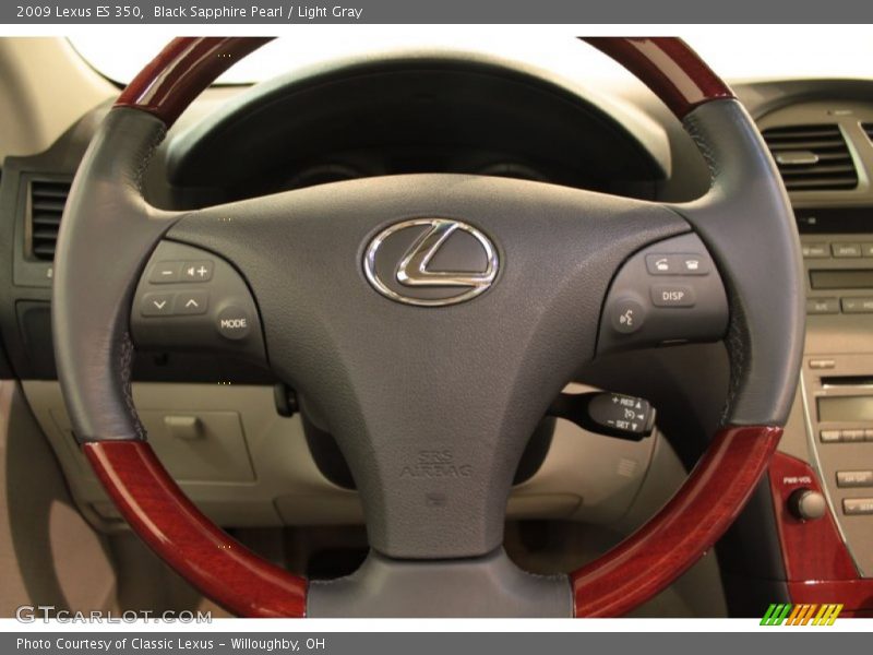 Black Sapphire Pearl / Light Gray 2009 Lexus ES 350