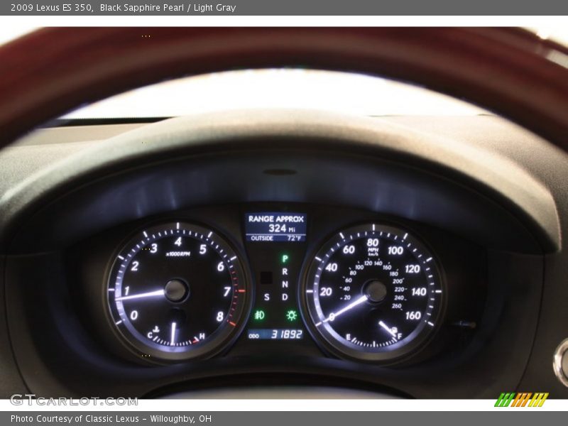 Black Sapphire Pearl / Light Gray 2009 Lexus ES 350