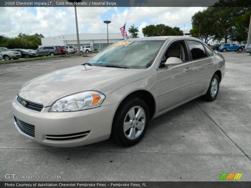 Gold Mist Metallic / Neutral Beige 2008 Chevrolet Impala LT