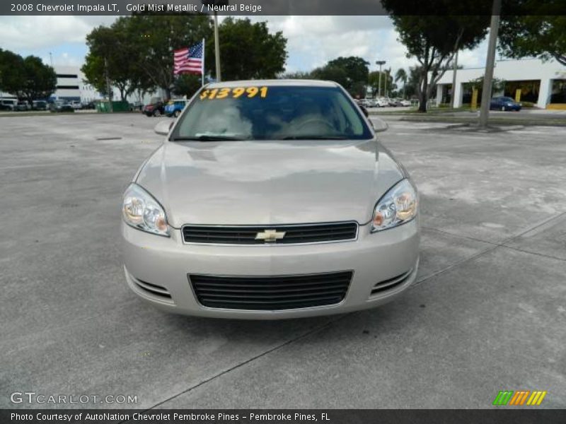 Gold Mist Metallic / Neutral Beige 2008 Chevrolet Impala LT